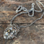 Silver lion with citrine & chunky chain Salt and Steel Jewelry 