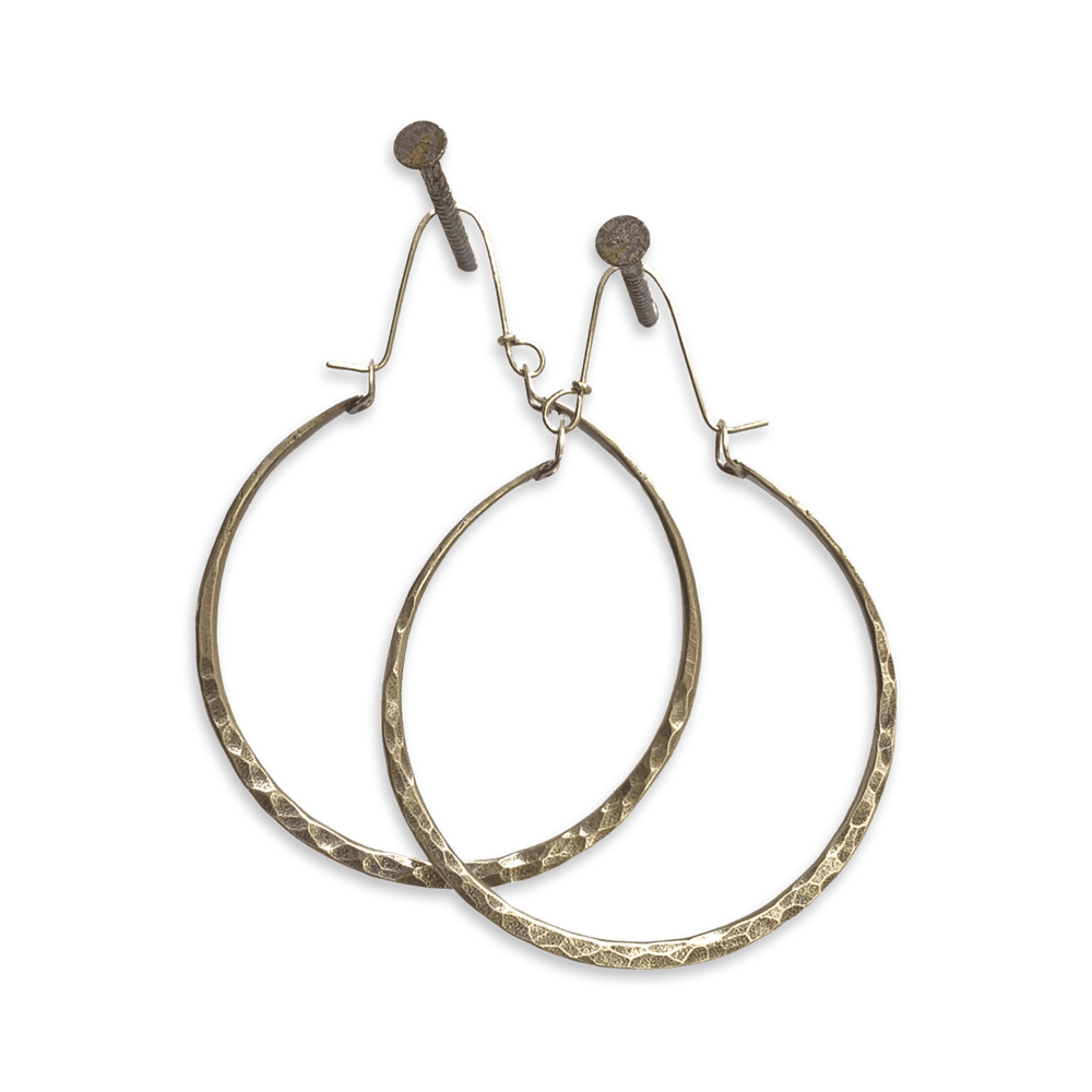 Thick drop hoops Salt and Steel Jewelry 