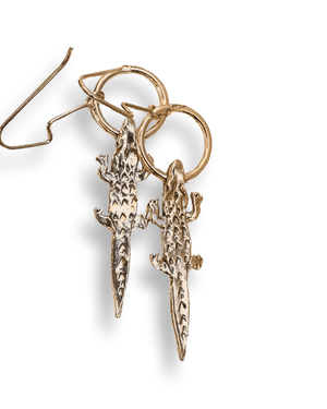 Gator earrings Salt and Steel Jewelry Brass 