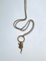 Gator necklace Salt and Steel Jewelry Two tone chunky silver 