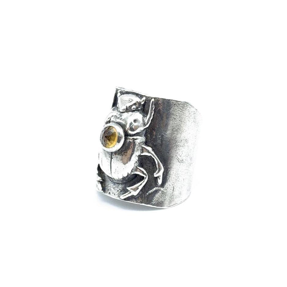 Bold Scarab Ring - Salt and Steel Jewelry