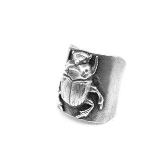 Bold Scarab Ring - Salt and Steel Jewelry