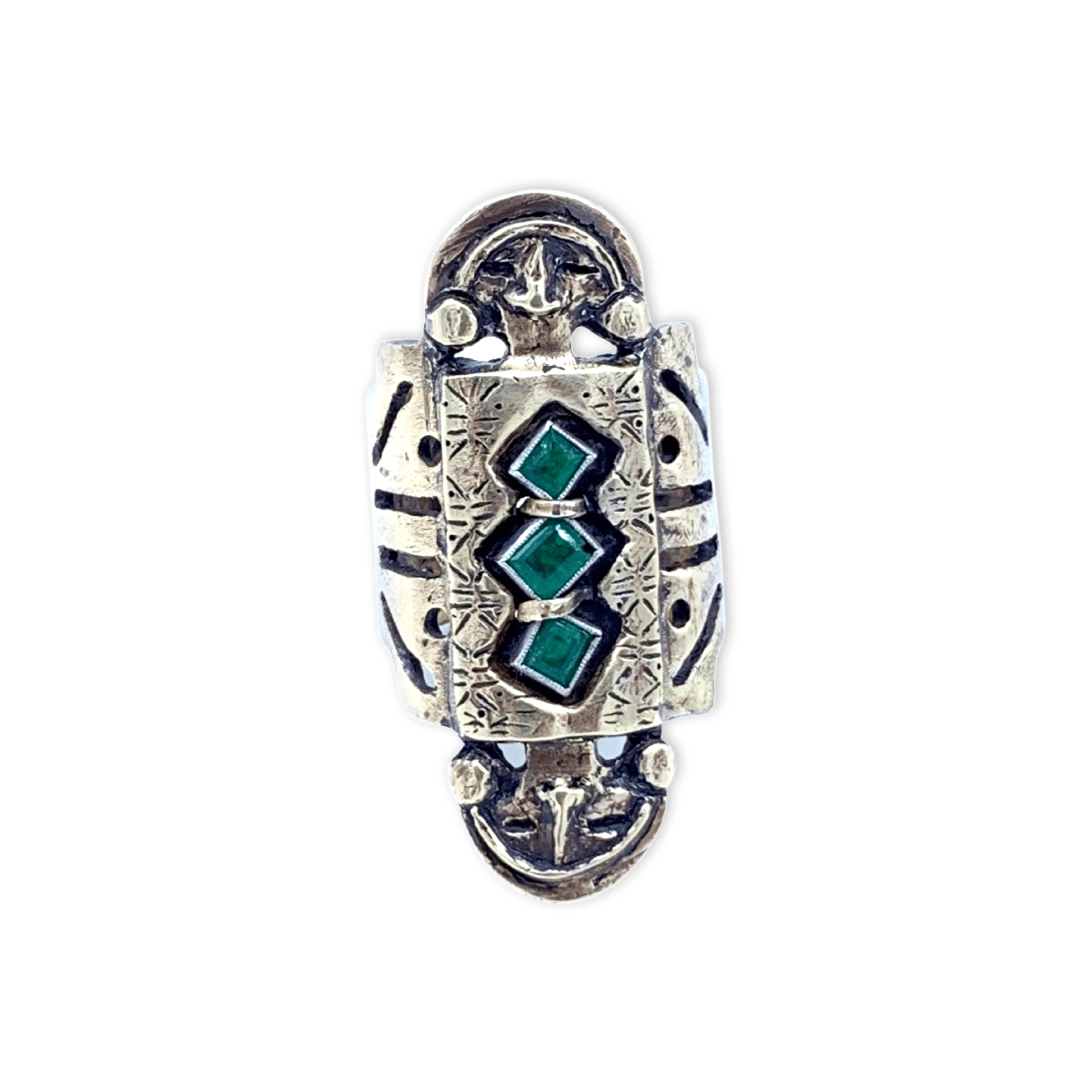 Danika's custom silver and emerald ring