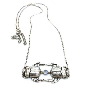 Dual Scarab Necklace - Salt and Steel Jewelry