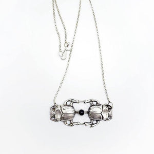 Dual Scarab Necklace - Salt and Steel Jewelry