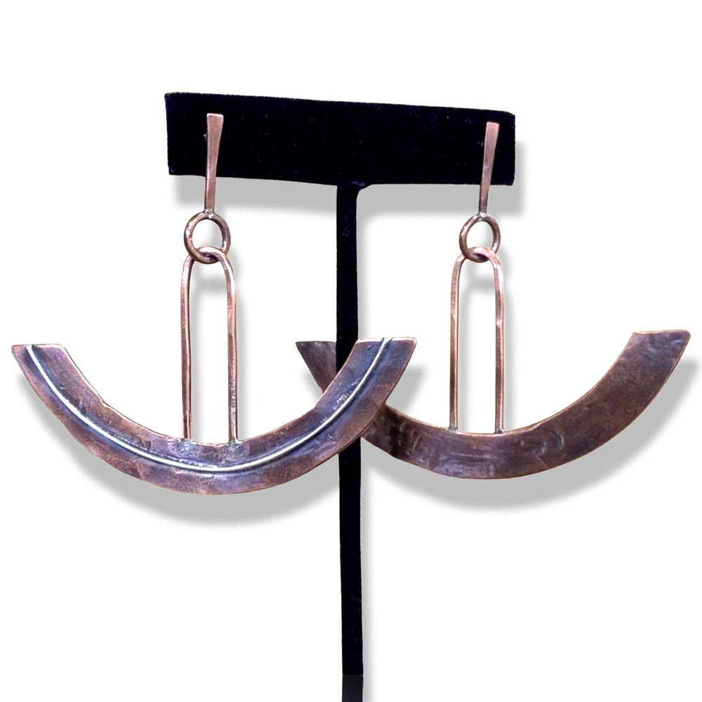 
            
                Load image into Gallery viewer, Experimental earrings Salt and Steel Jewelry Copper &amp;amp; Silver 
            
        