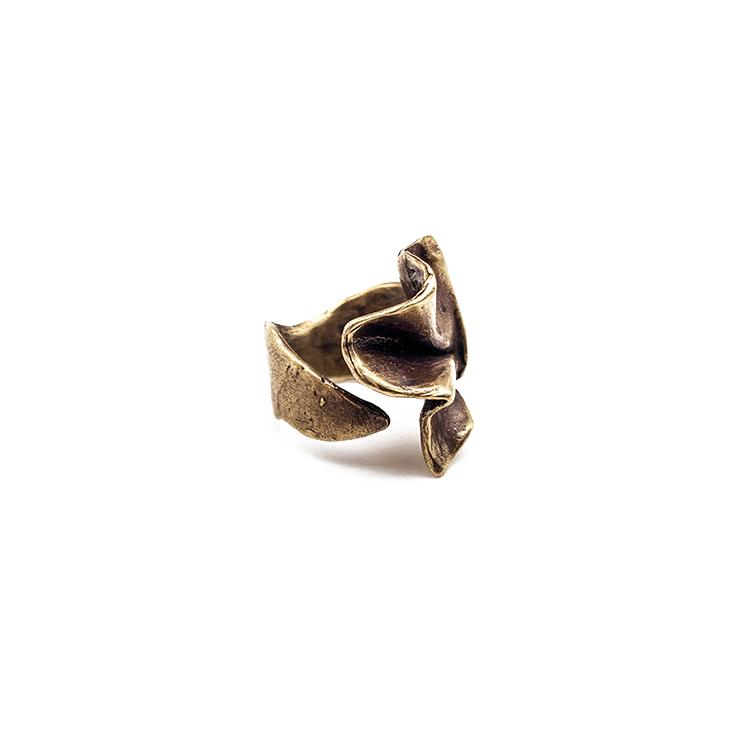 Salt and Steel Fabric Ring