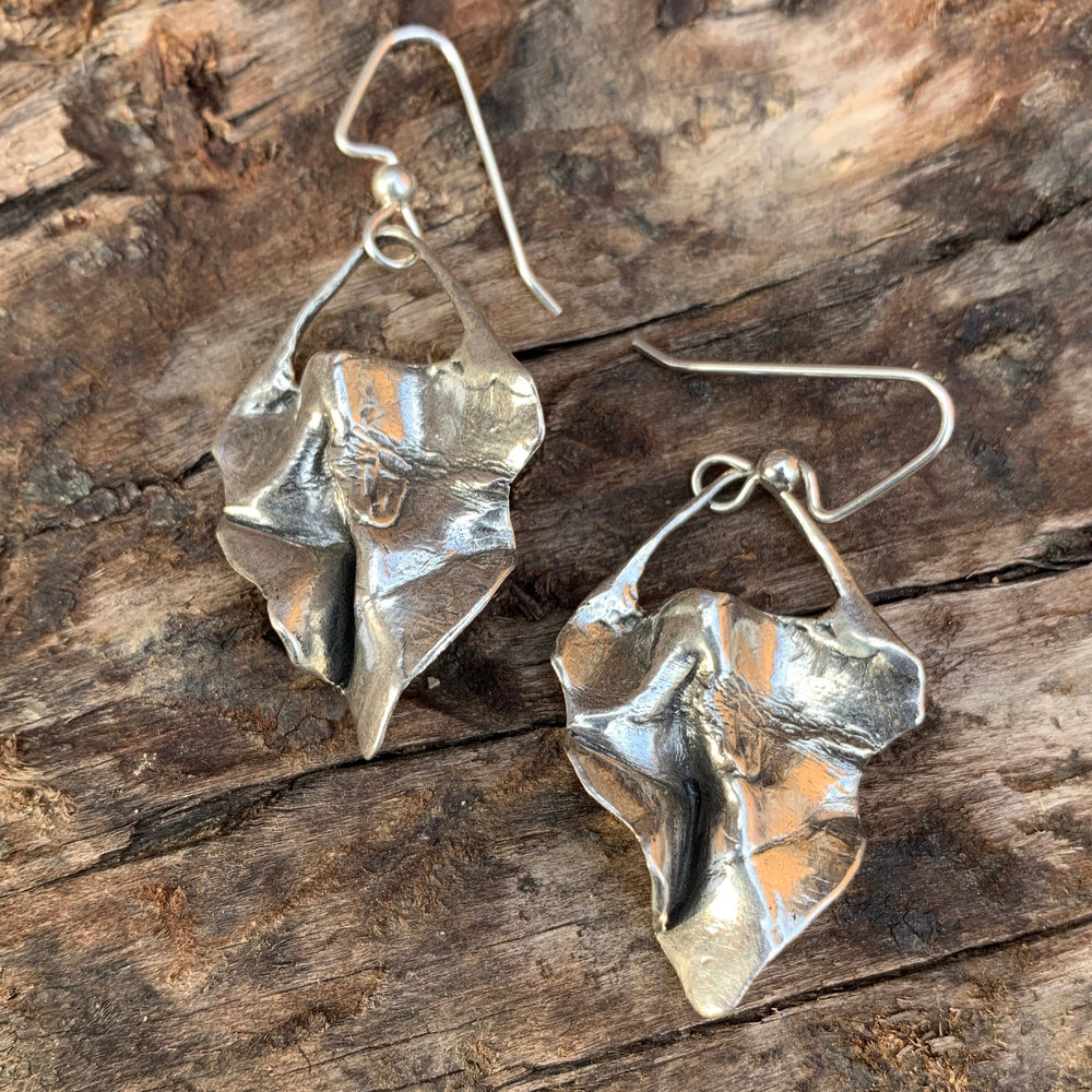 
            
                Load image into Gallery viewer, Folds earrings Salt and Steel Jewelry Silver with silver ear hooks 
            
        