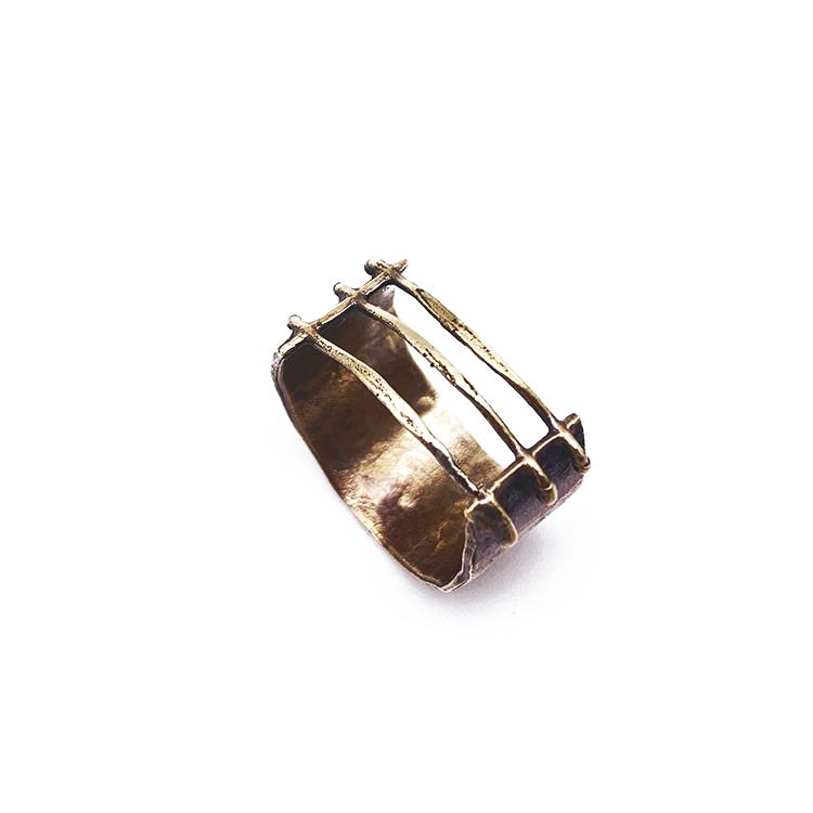 
            
                Load image into Gallery viewer, Fused Tri-Bar Ring - Salt and Steel Jewelry
            
        
