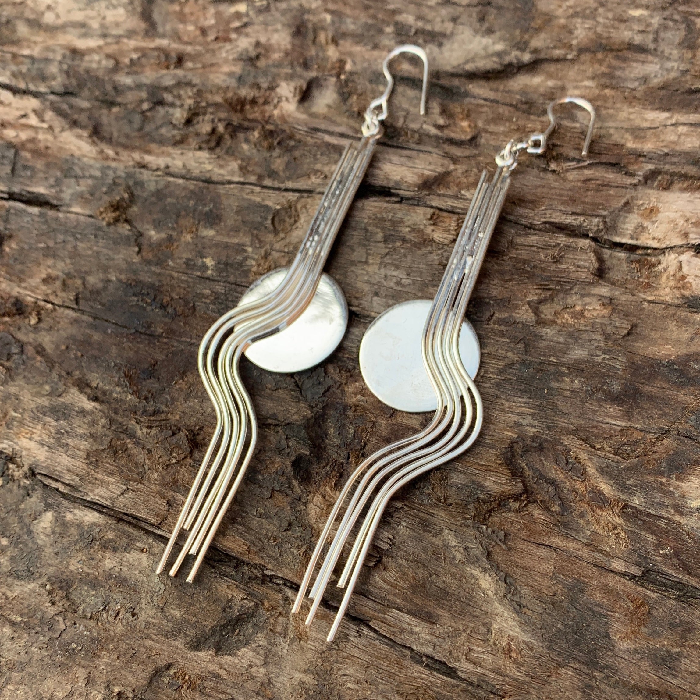 Salt and Steel Moons and Rivers Earrings