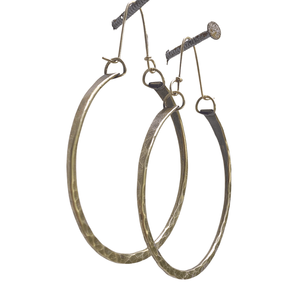 Thick drop hoops Salt and Steel Jewelry Brass 